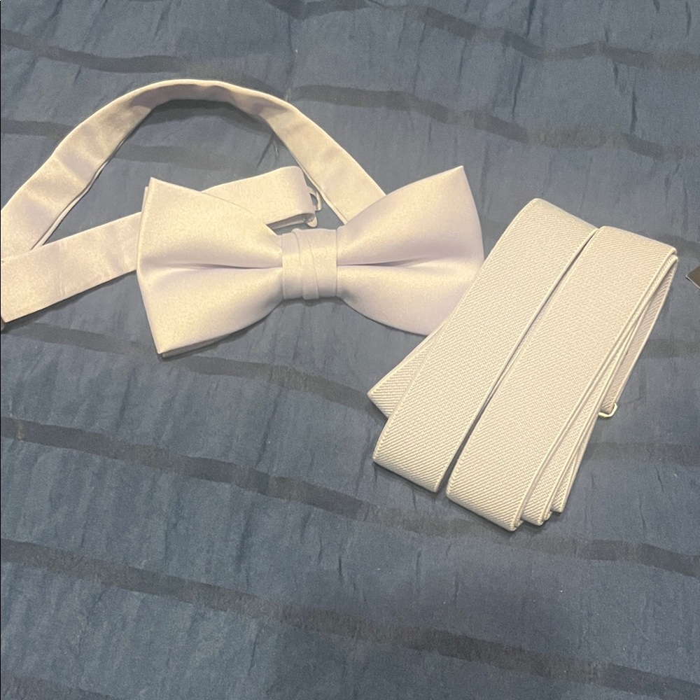 Classic Lavender  Bow Tie and Suspenders Set
